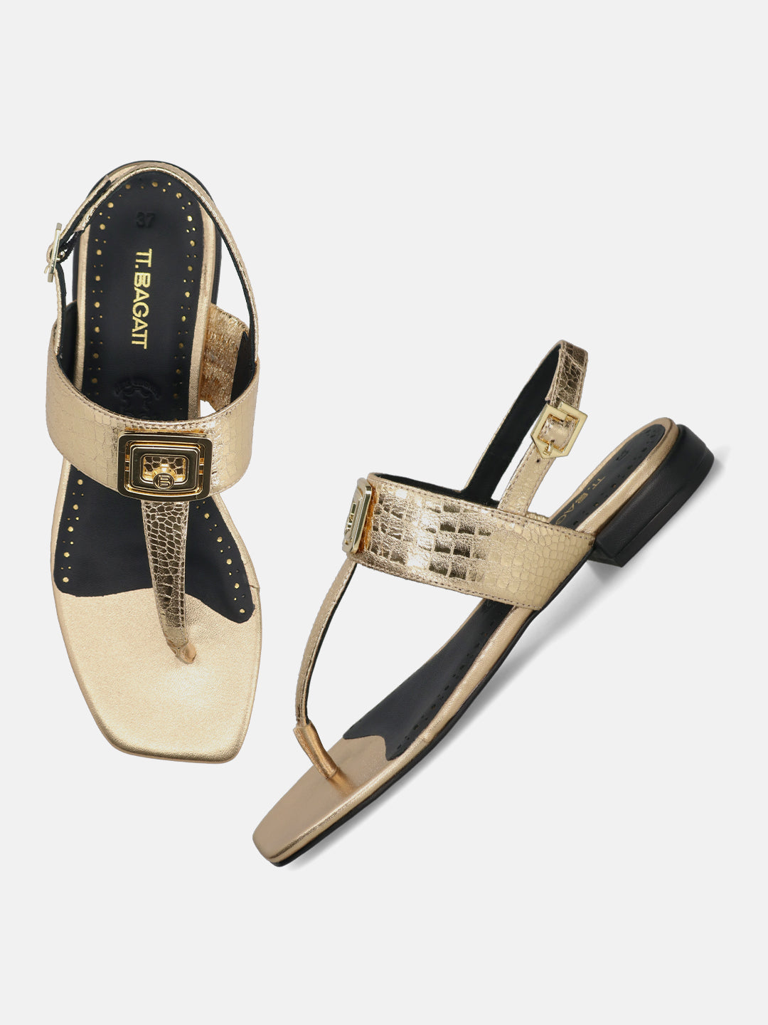 BAGATT Gold Premium Leather Sandals