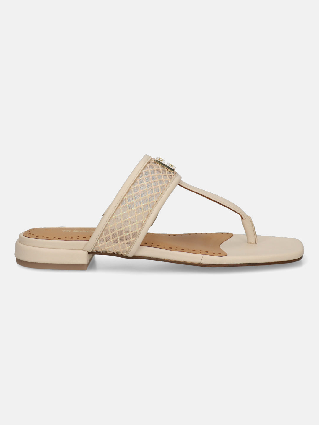 TT.BAGATT Glaze beige Premium Leather Flat Sandals