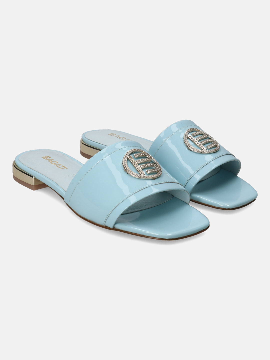 BAGATT  Glaze Light Blue Premium Leather Mules