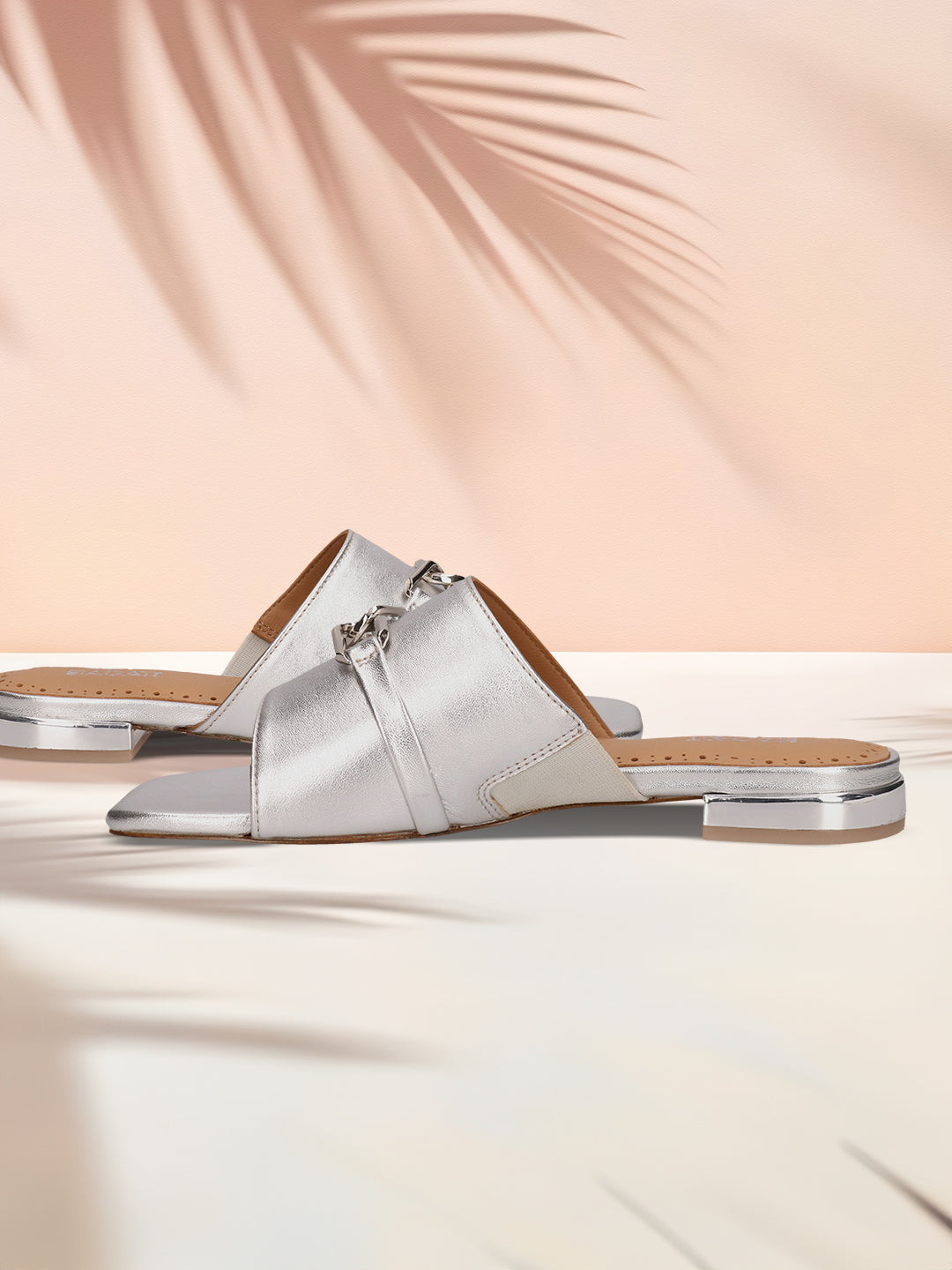 BAGATT  Glaze Silver Premium Leather Flat sandals