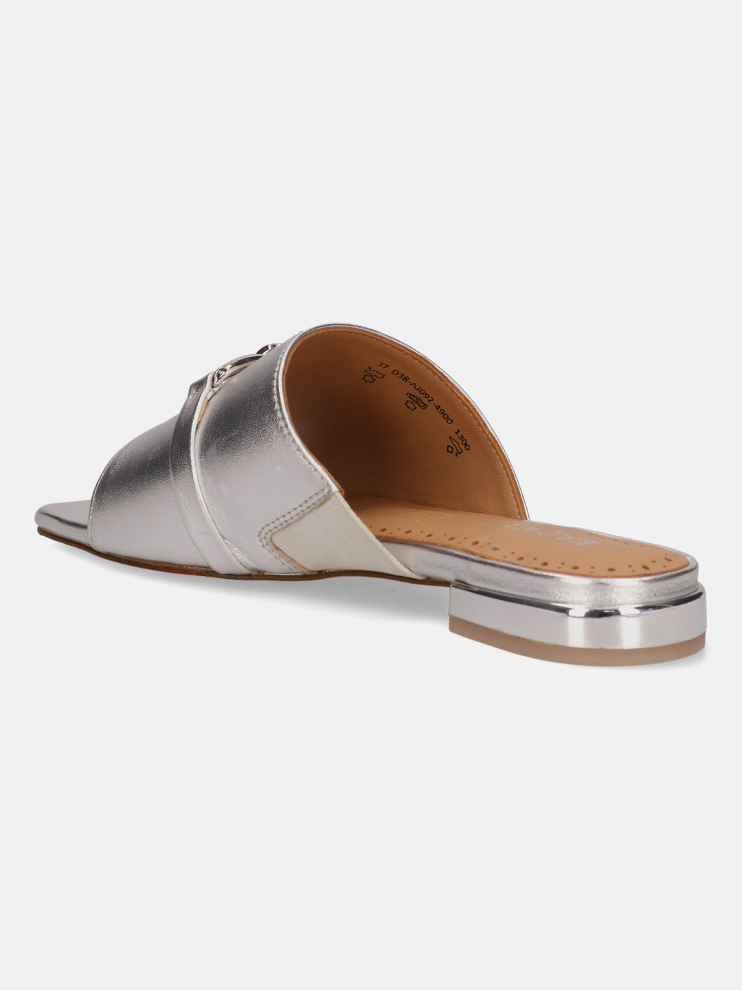 Glaze Silver Leather Sandals