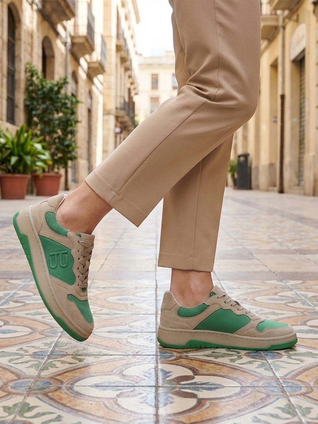 BAGATT Sting Beige Mid Top Sneakers