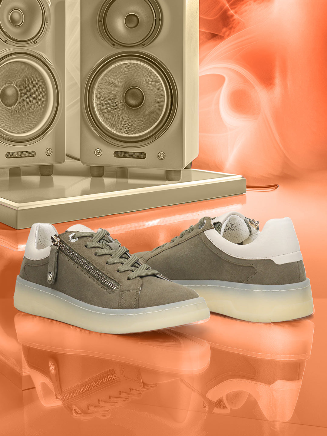 BAGATT  Sting  Green  Mid Top Sneakers
