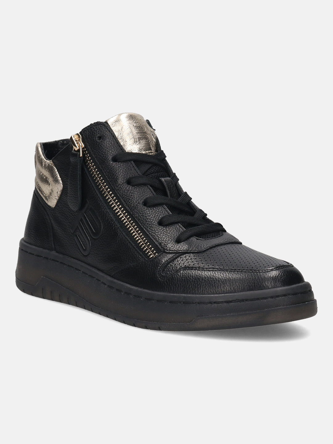 BAGATT Premium Leather Black High Top Sneakers