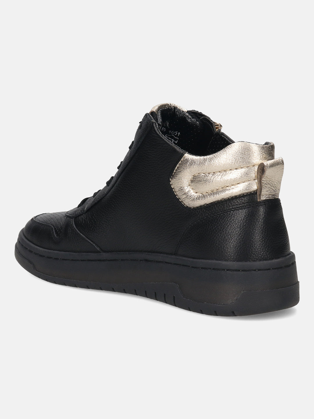 BAGATT Premium Leather Black High Top Sneakers