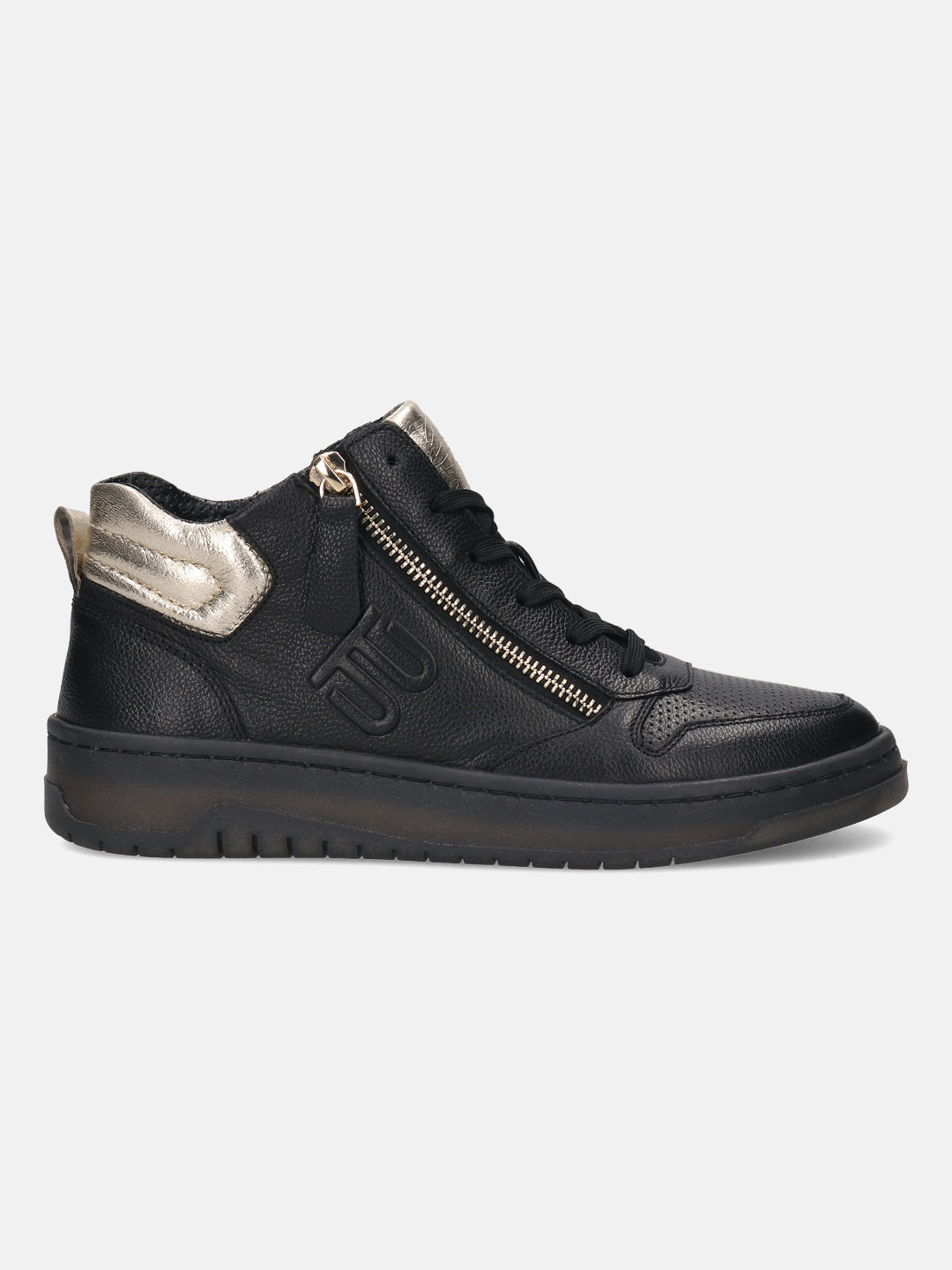 BAGATT Premium Leather Black High Top Sneakers