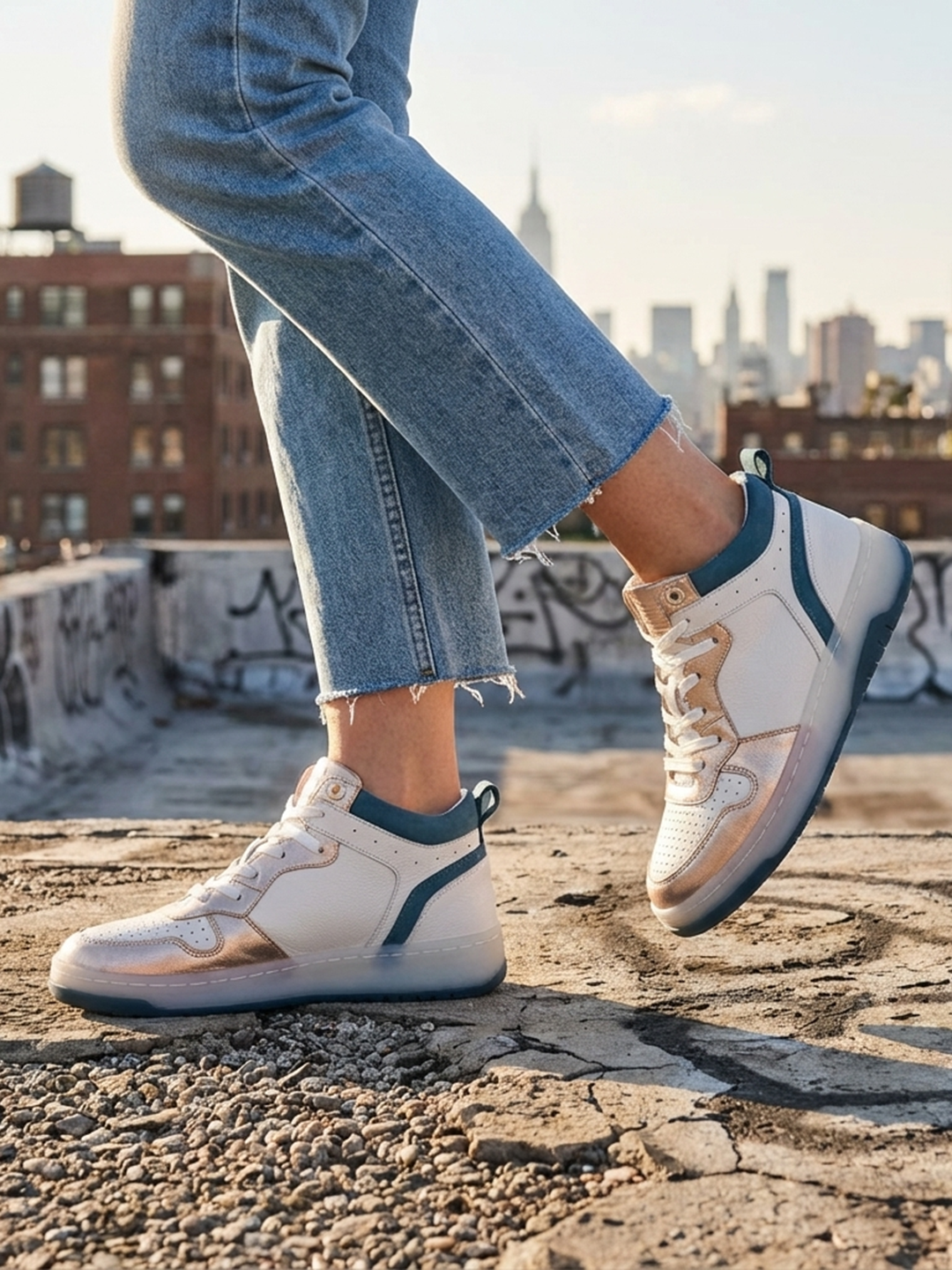 BAGATT Sting White Premium Leather High Top Sneakers