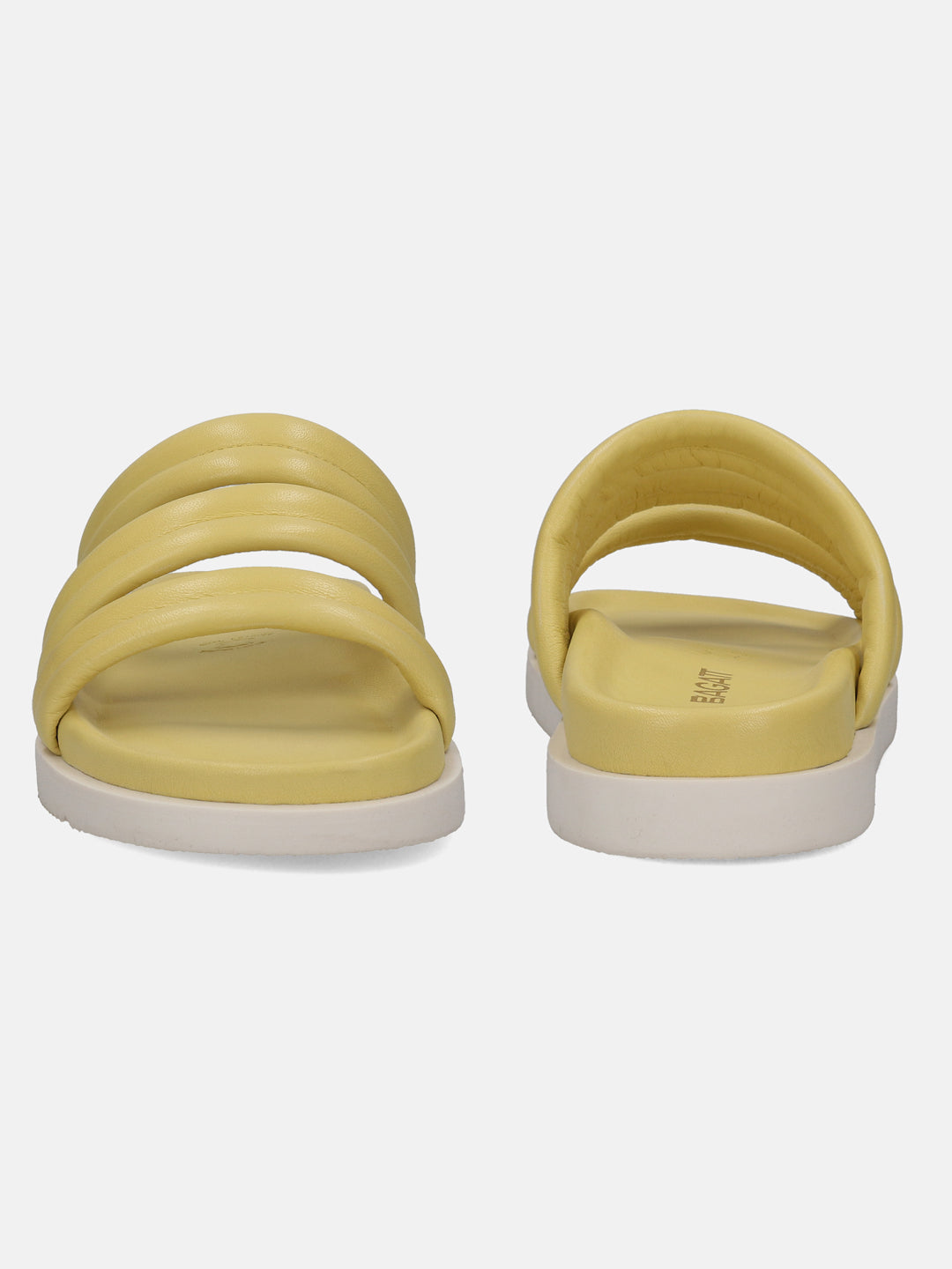 Chandra Yellow Leather Flatform Sandals