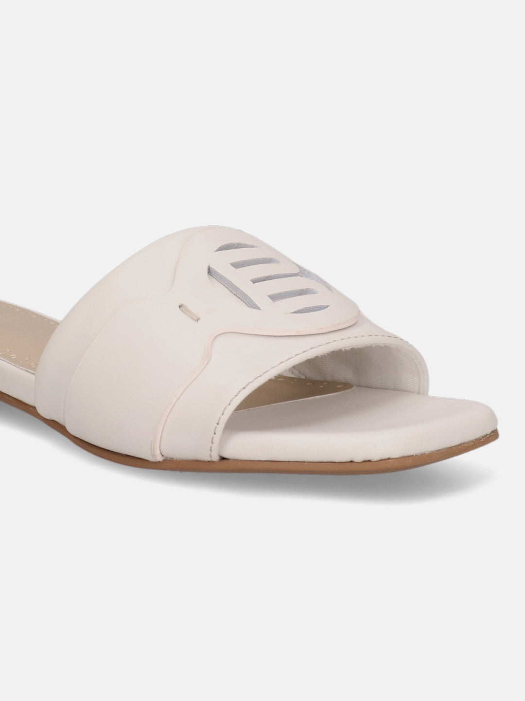 Mala White Leather Sandals