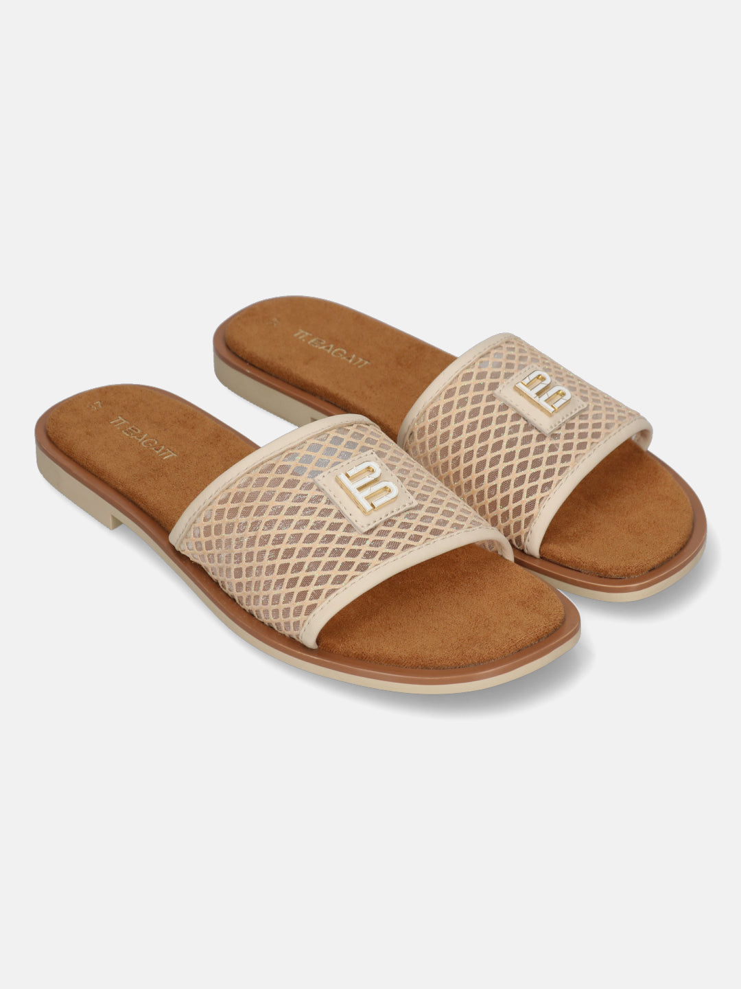 TT.BAGATT Yasha beige Premium Leather Flat Sandals