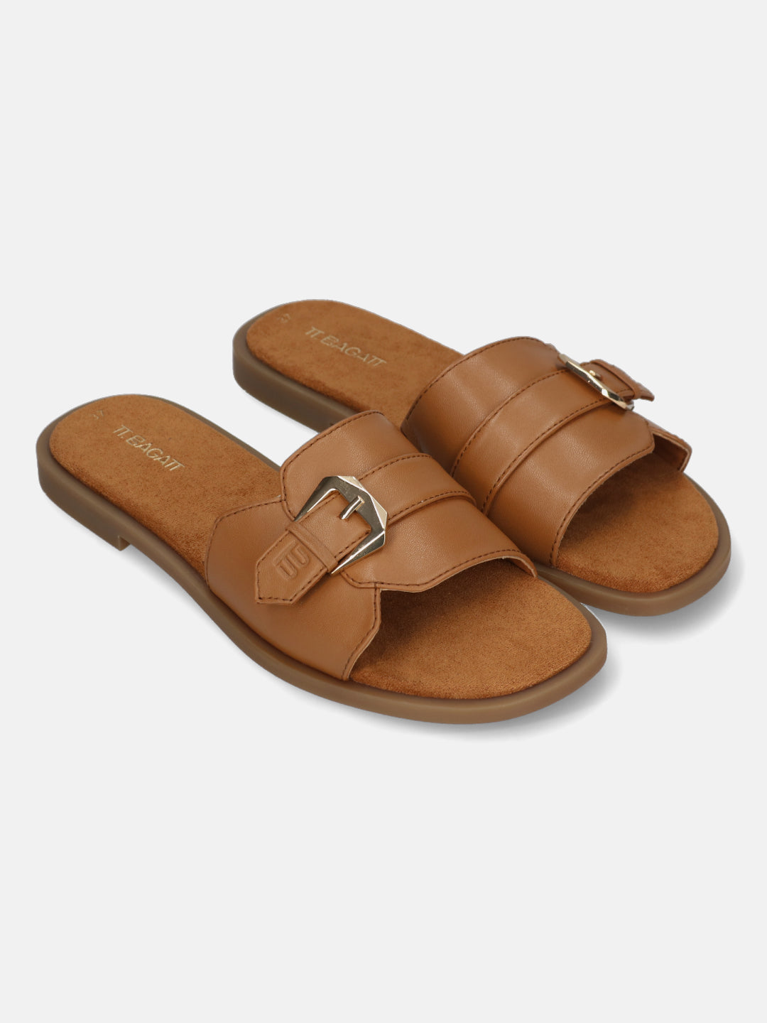 TT.BAGATT Yasha cognac Premium Leather Flat Sandals