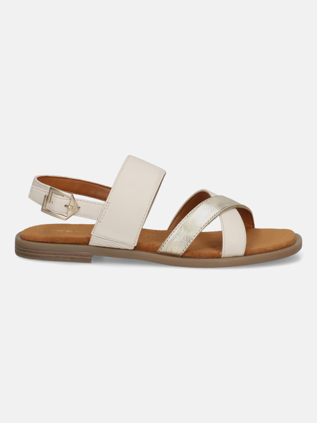 TT.BAGATT Yasha White Premium Leather Flat Sandals