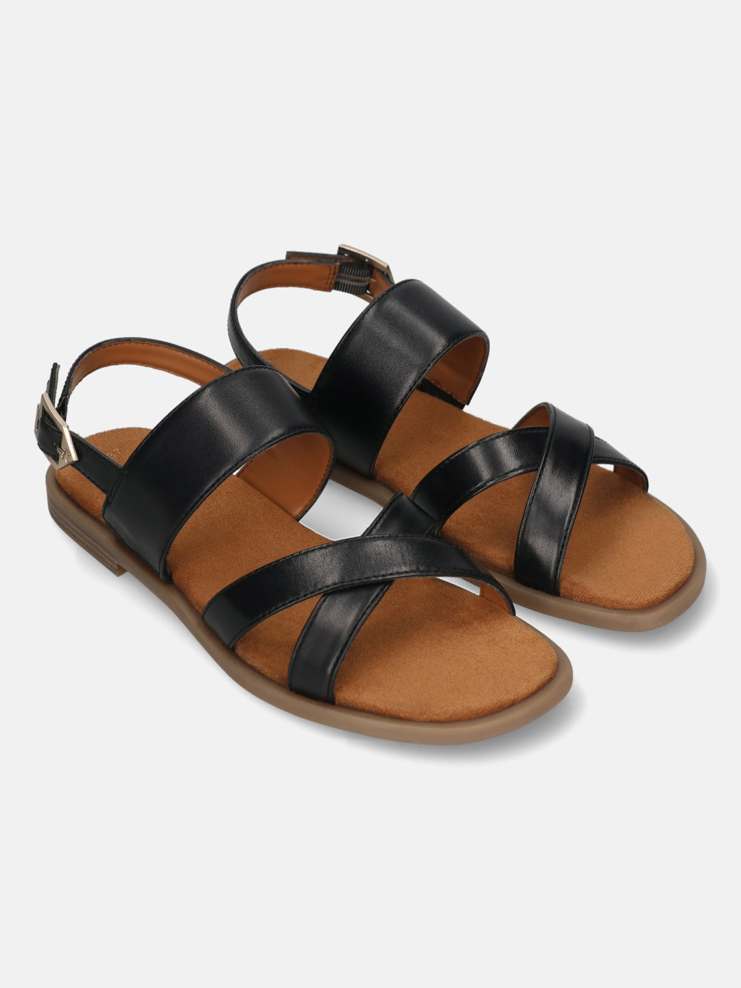 TT.BAGATT Yasha black Premium Leather Flat Sandals