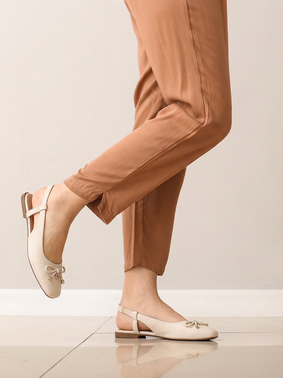 TT.BAGATT Amalia Off-White Premium Leather Slingback Slip-Ons