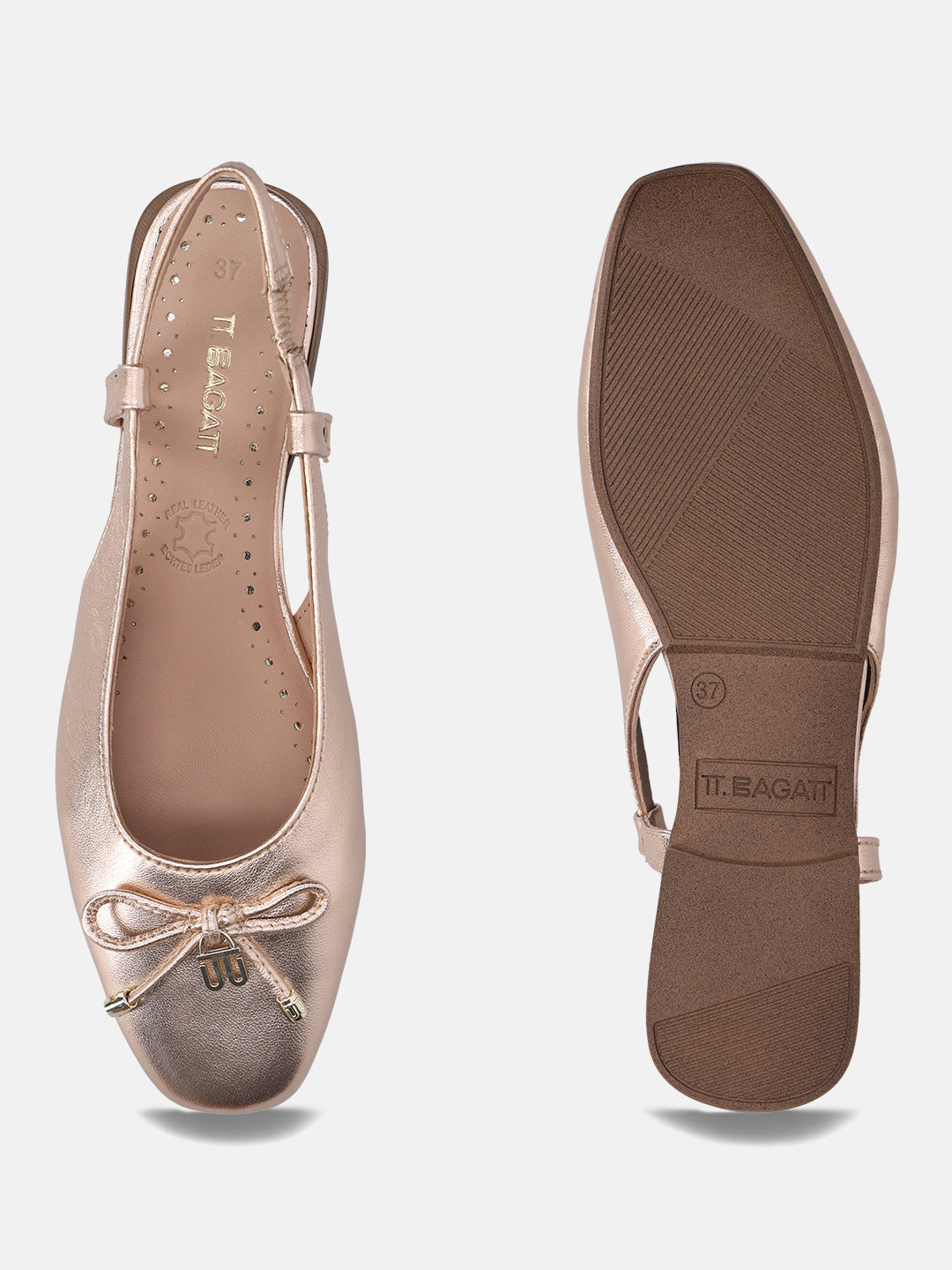 TT.BAGATT Amalia Metallics Premium Leather Slingback Slip-Ons