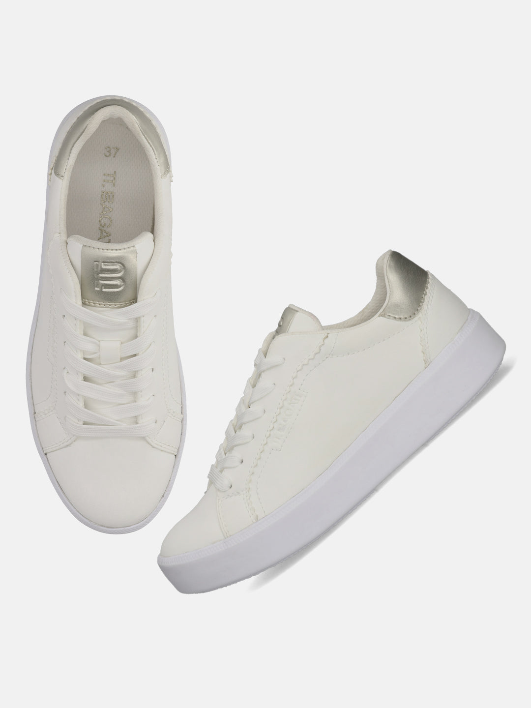 BAGATT White & Gold Sneakers