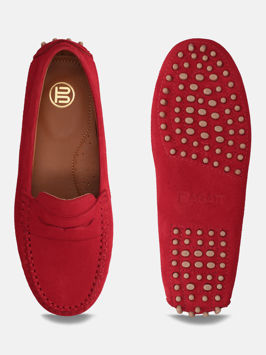 Lilly Red Suede Driver Shoes