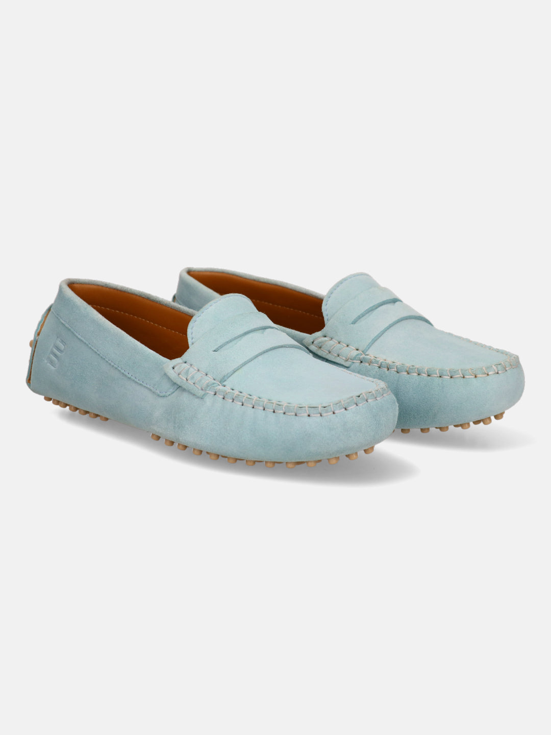 Lilly Light Blue Suede Driver Shoes