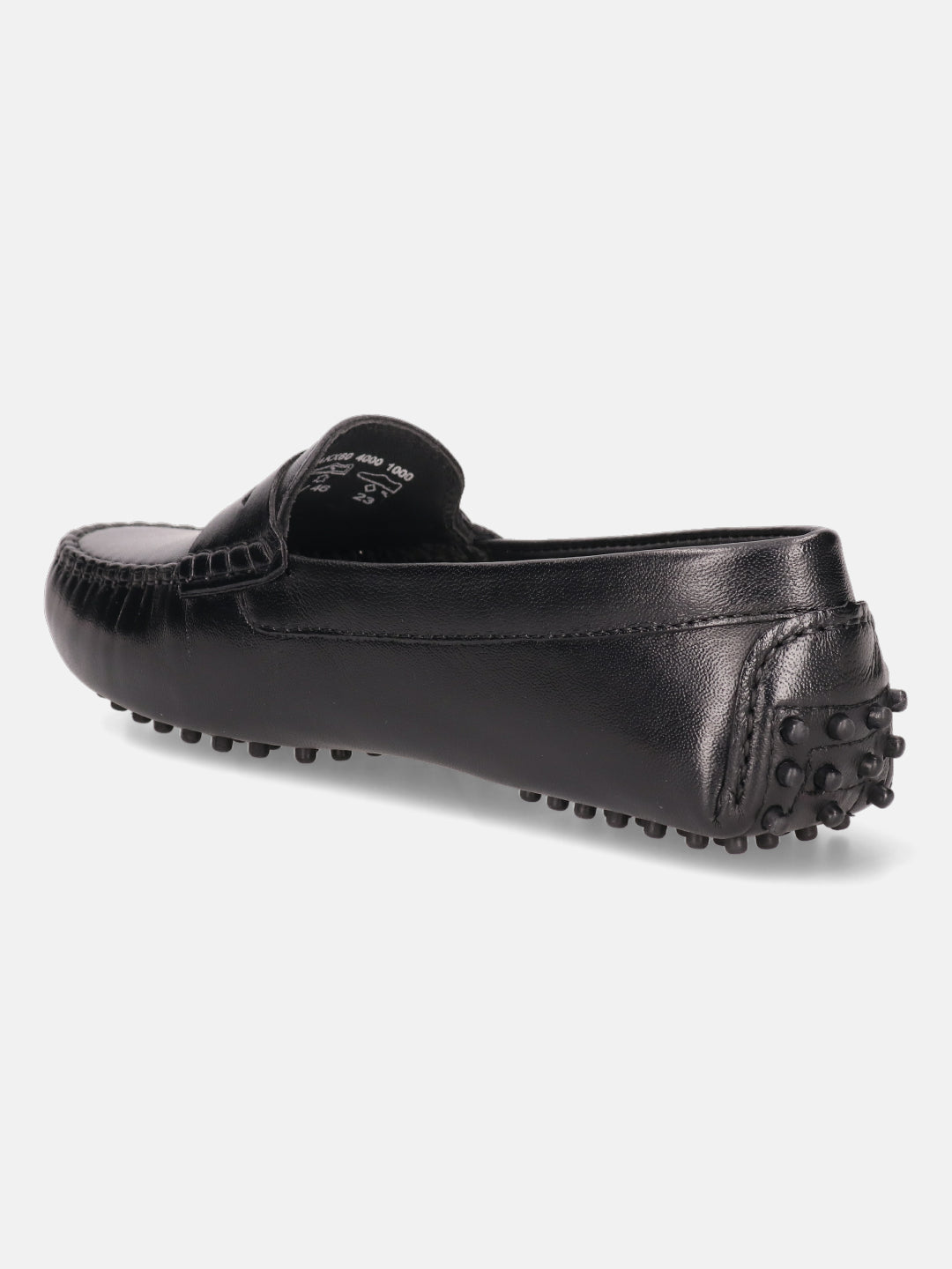 Lilly Black Leather Driver Shoes