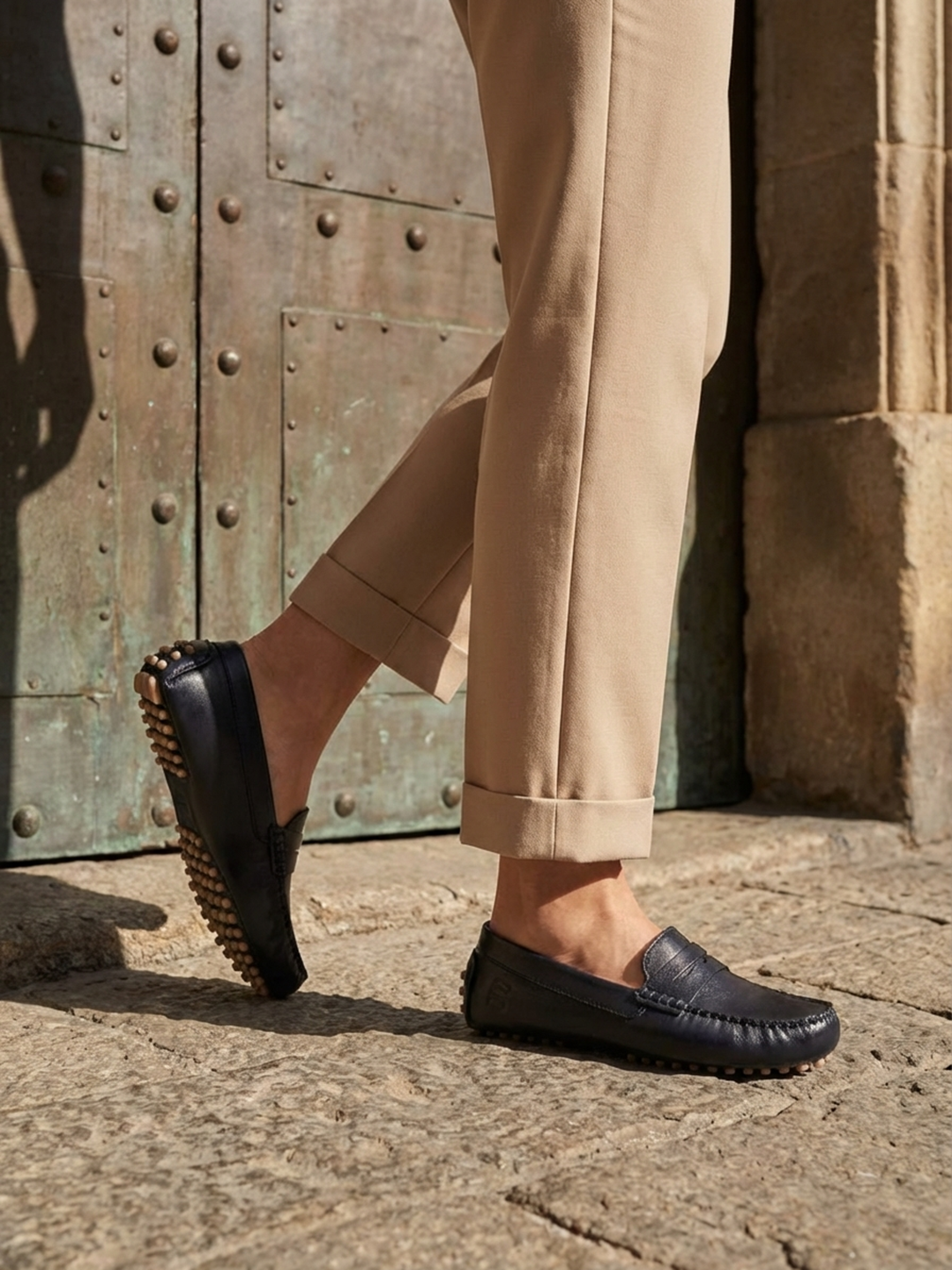 BAGATT Lilly Dark Blue Premium Leather Slip-Ons