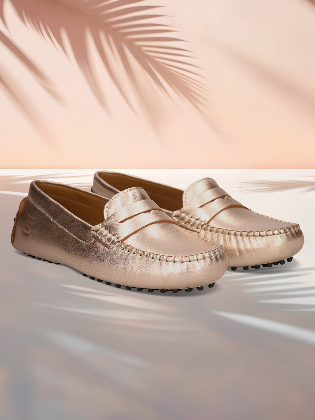 BAGATT  Lilly Gold Premium Leather Slip-Ons