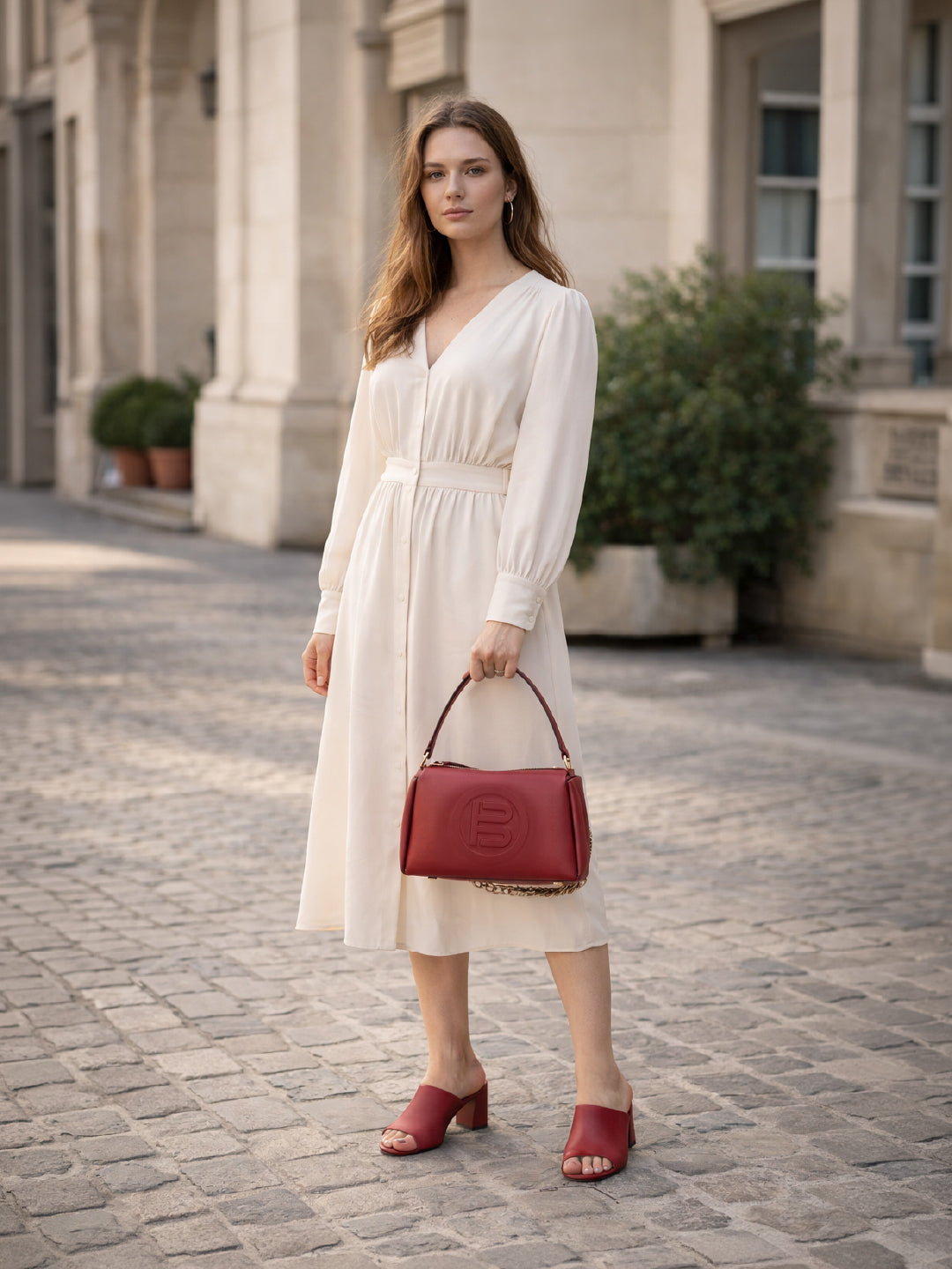 BAGATT Red Soft Plain Leather Cross body bag