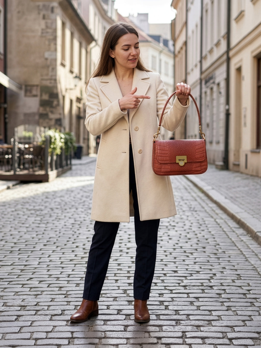 BAGATT Brick Croco Leather Cross body bag