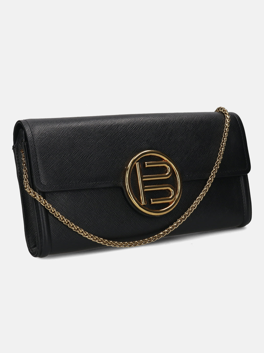 BAGATT Black Saffiano Leather Clutch