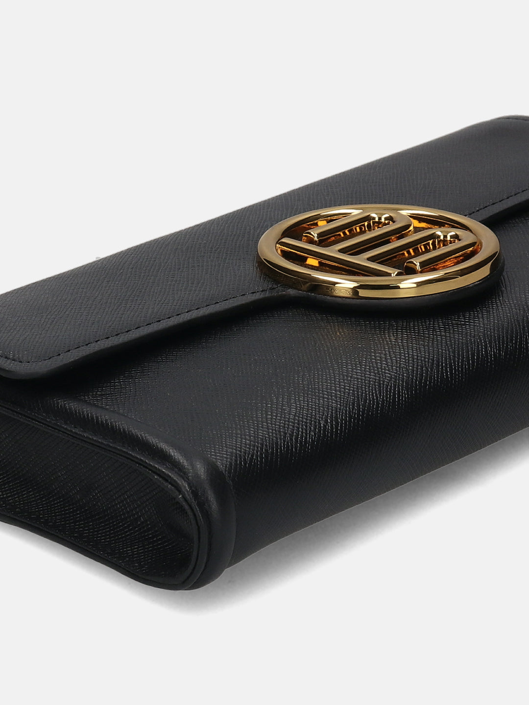 BAGATT Black Saffiano Leather Clutch
