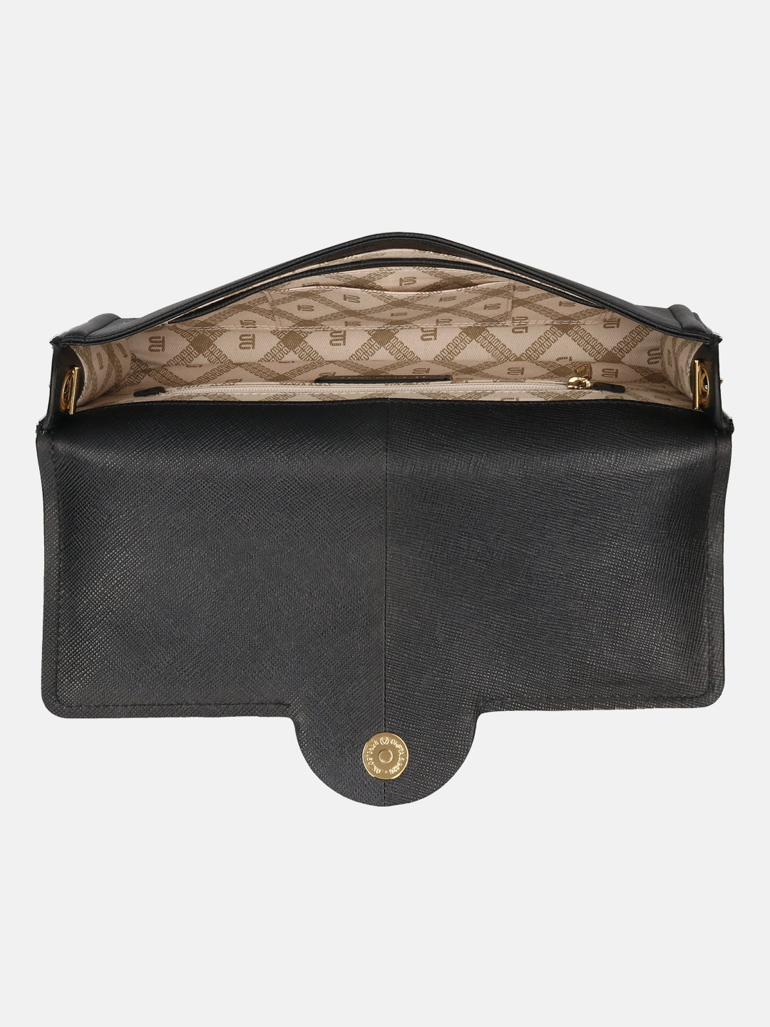 BAGATT Black Saffiano Leather Clutch