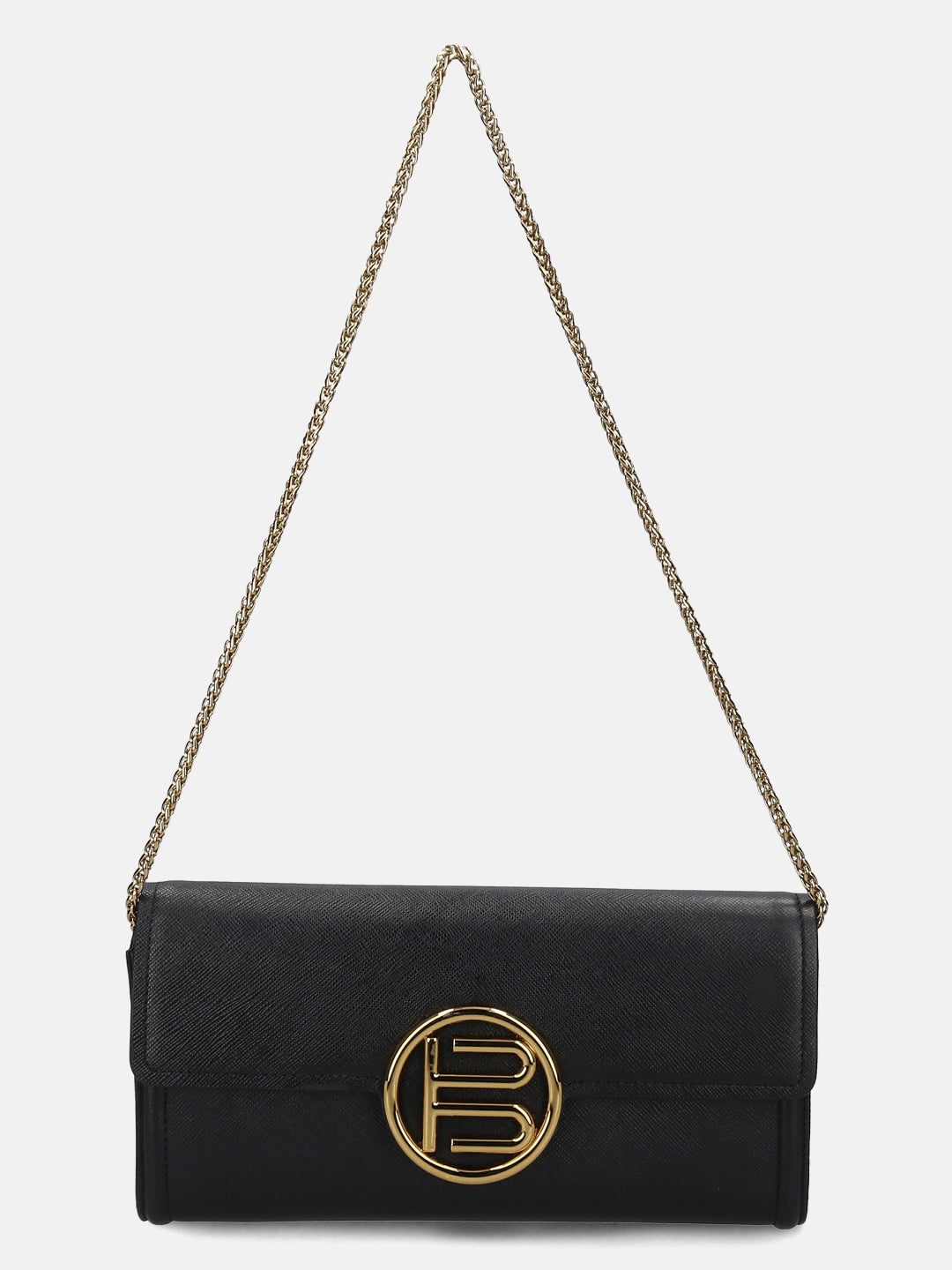 BAGATT Black Saffiano Leather Clutch