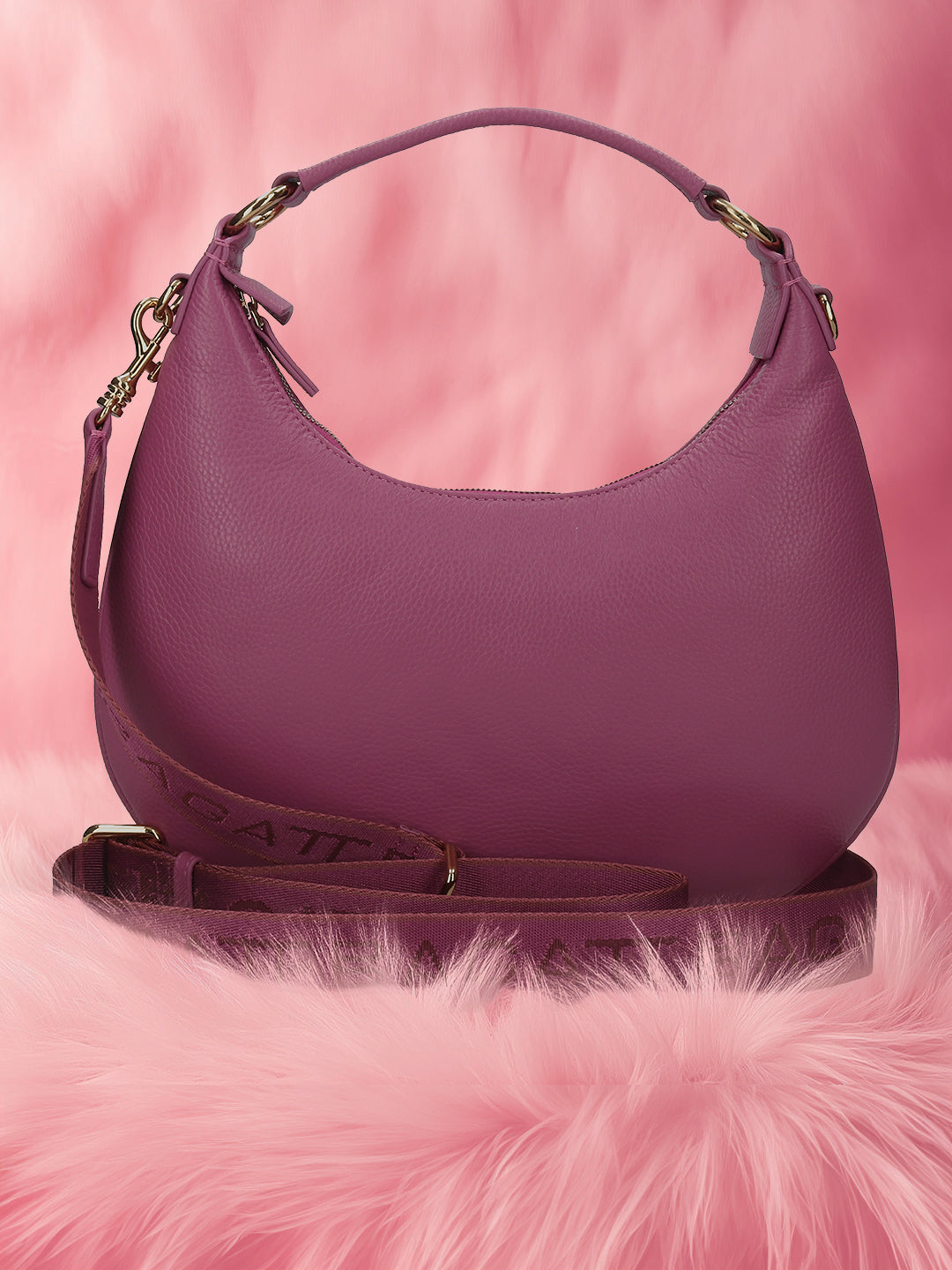 BAGATT Fuschia Wax Leather  Small Hobo bag