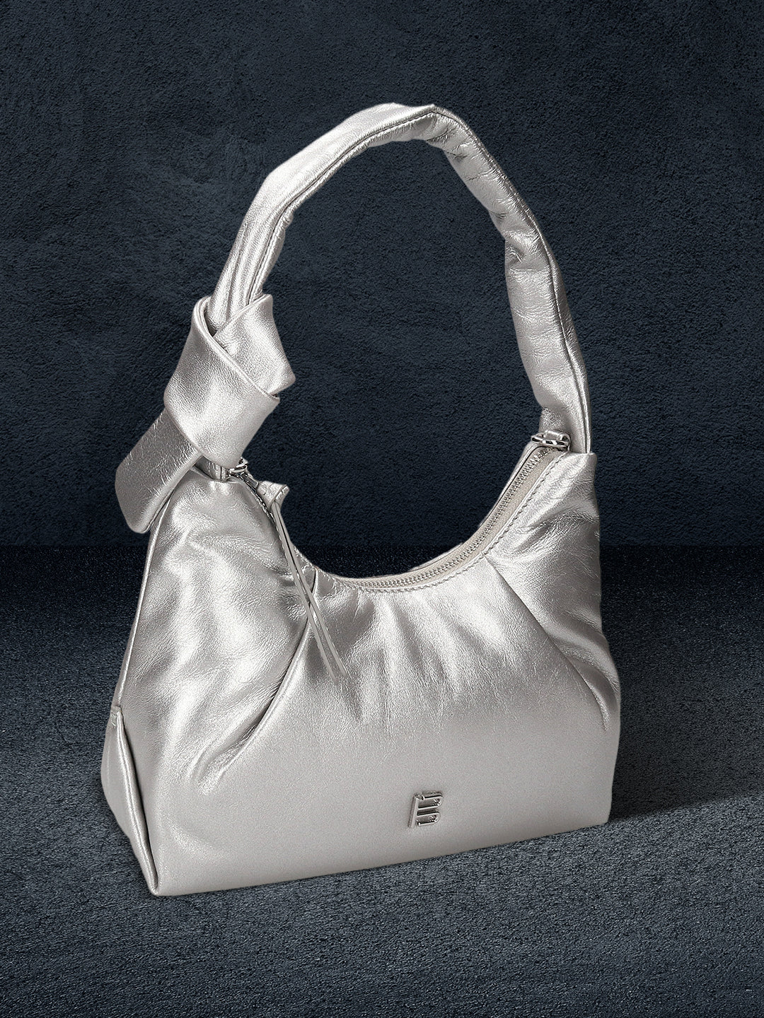 BAGATT Silver   Soft Metallic  Leather Mini Bag
