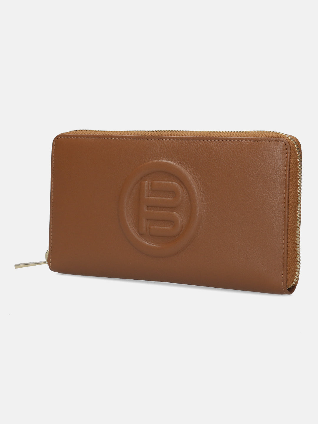 BAGATT Tan Plain Leather Zipped Long Wallet