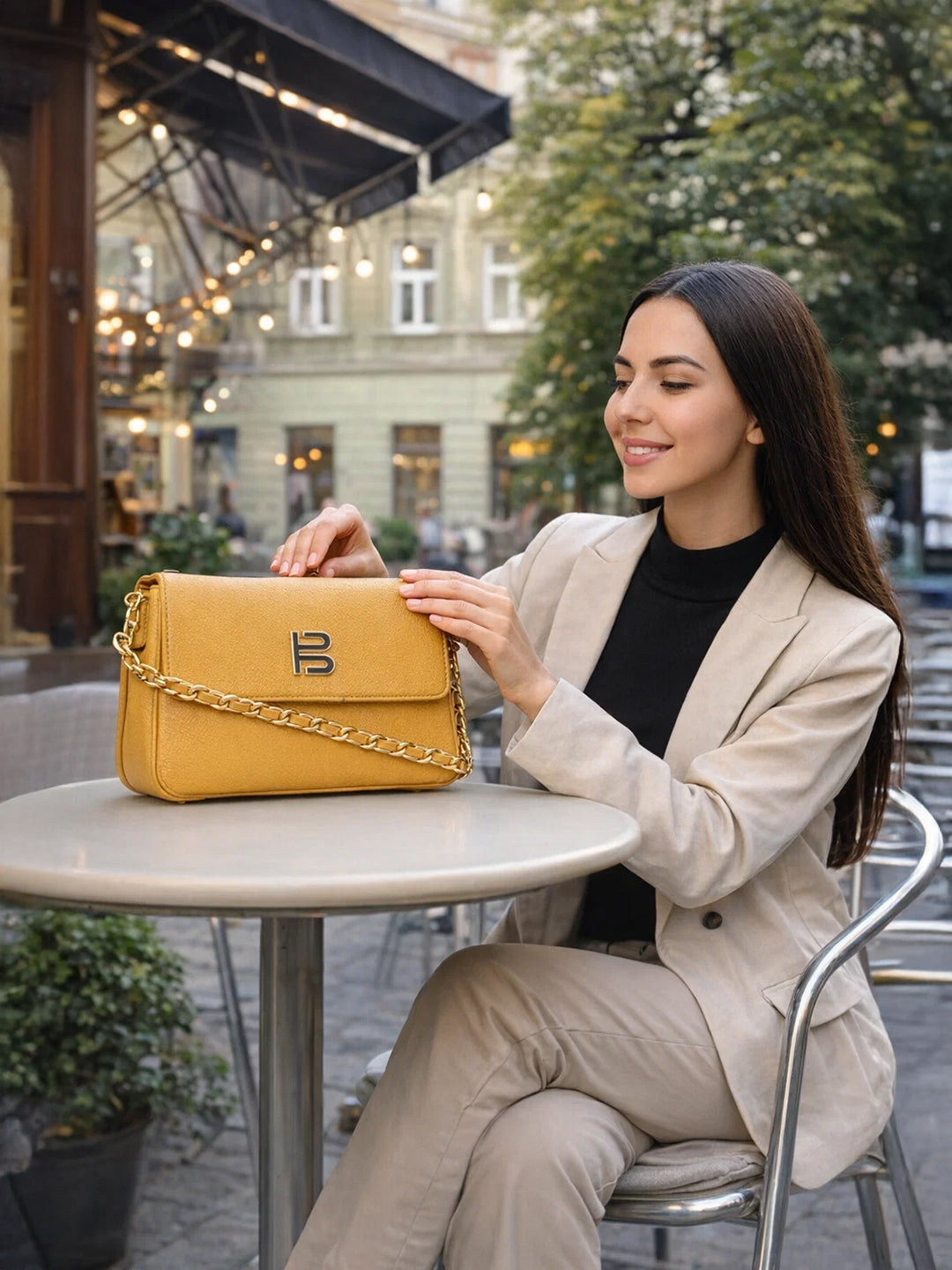 BAGATT Campania Yellow Cross Body Bag