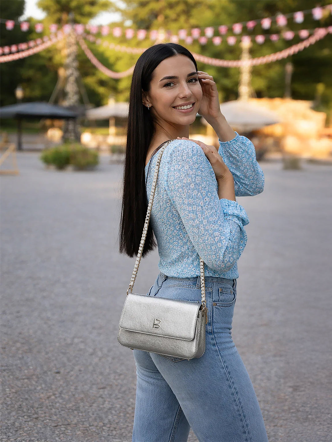 BAGATT Campania Metallic Cross Body Bag