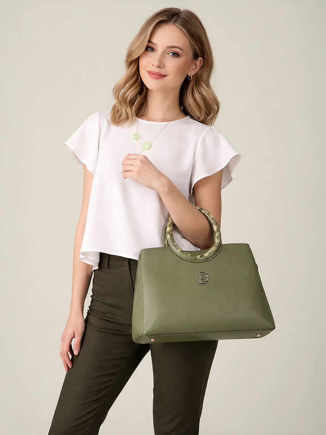BAGATT Campania Dark Green Satchel