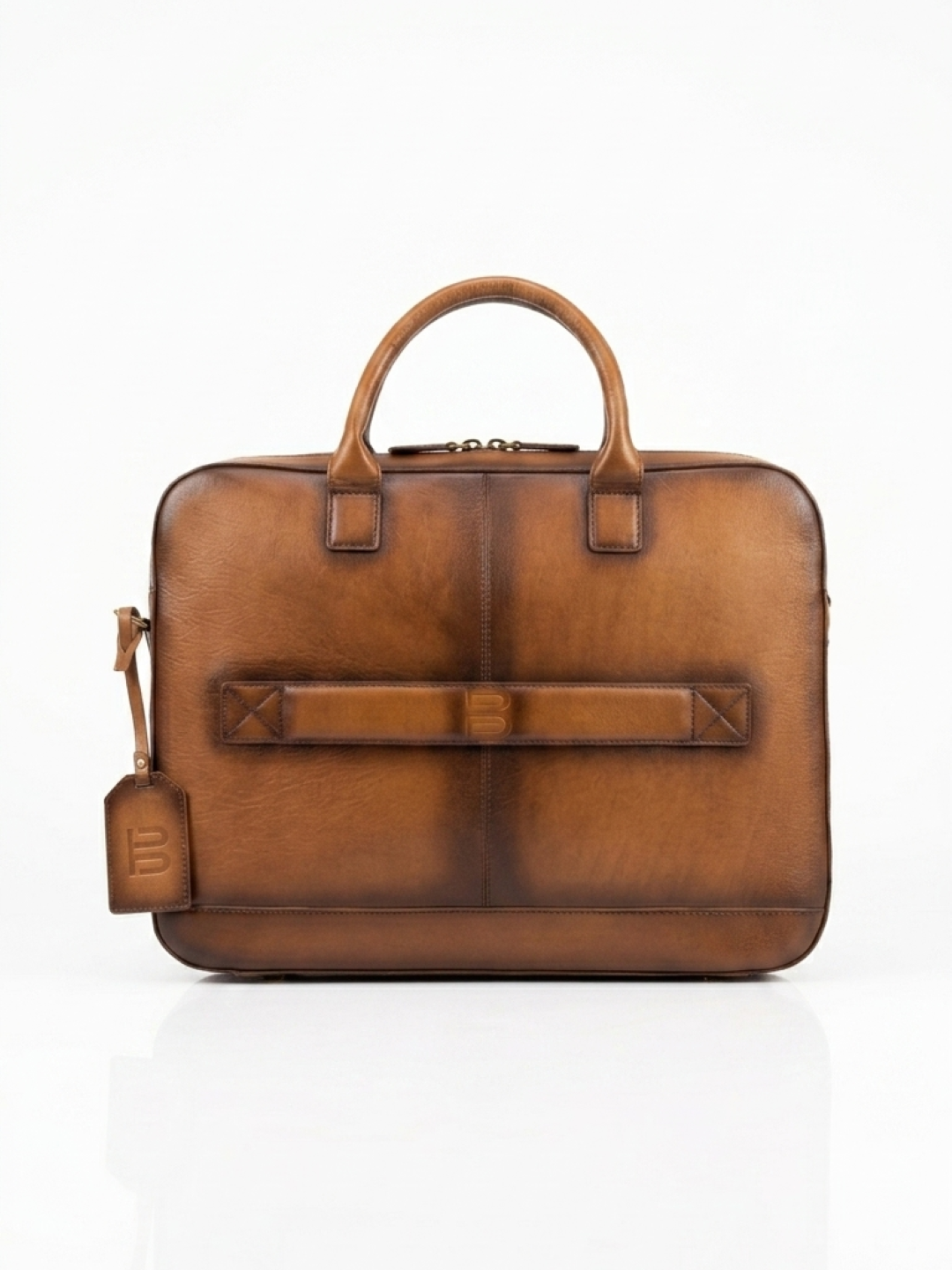 Tan Veg Tanned Leather Laptop Bag