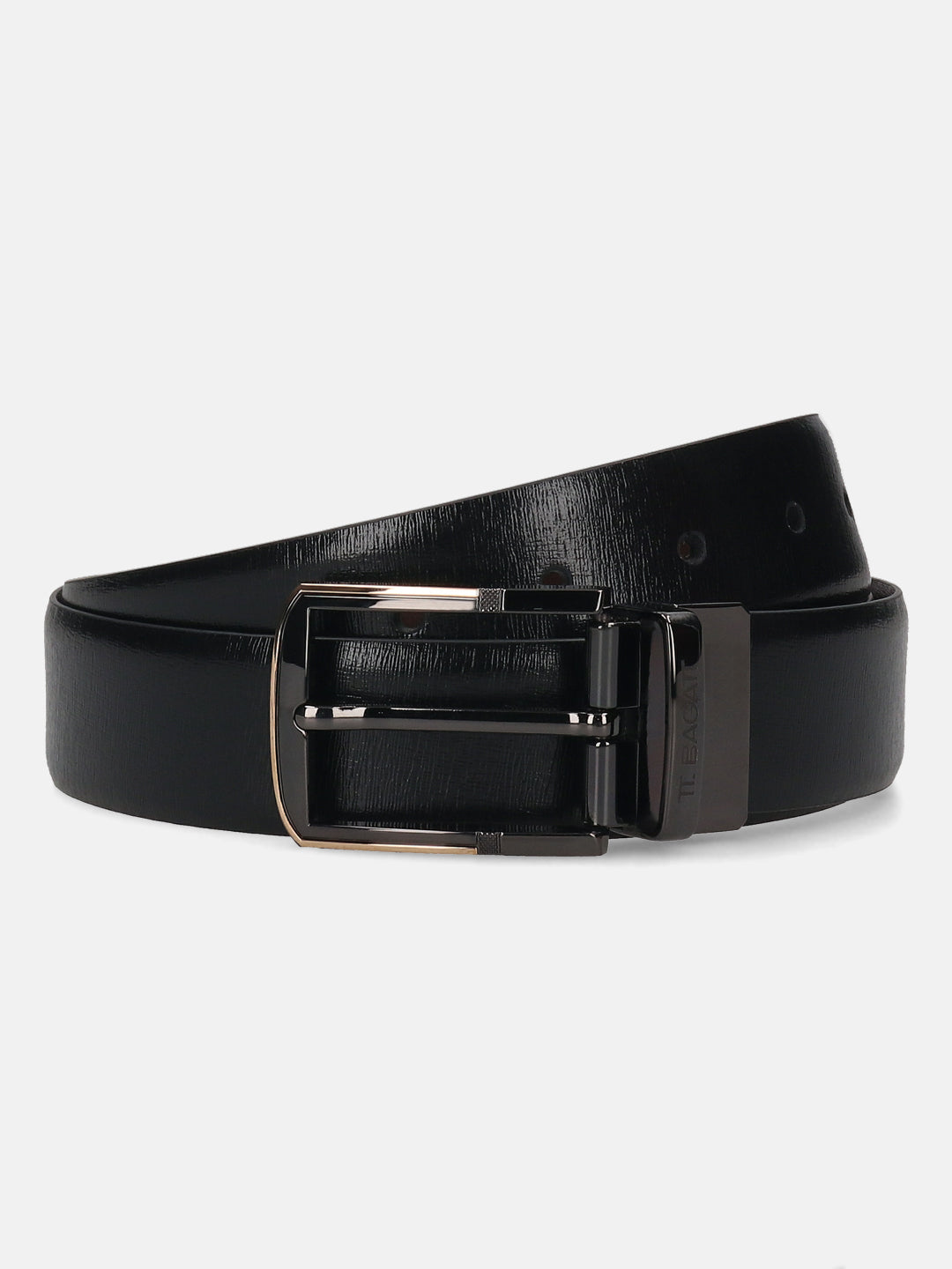 BAGATT Black  Italian Leather  Reversible Belt