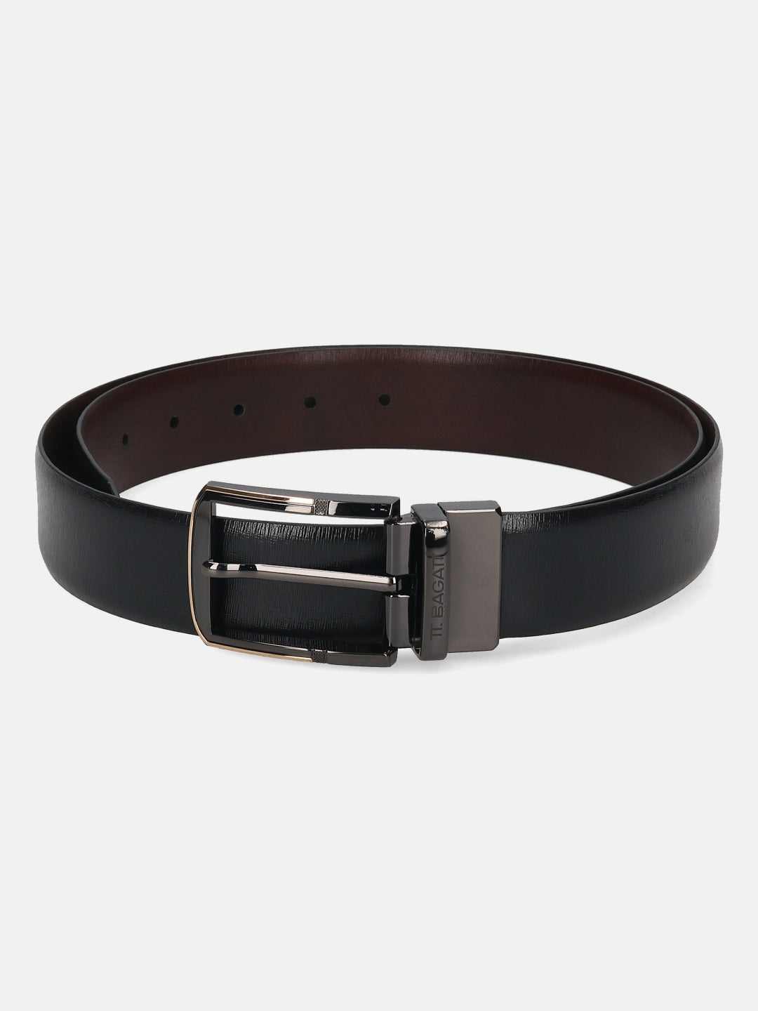 BAGATT Black  Italian Leather  Reversible Belt