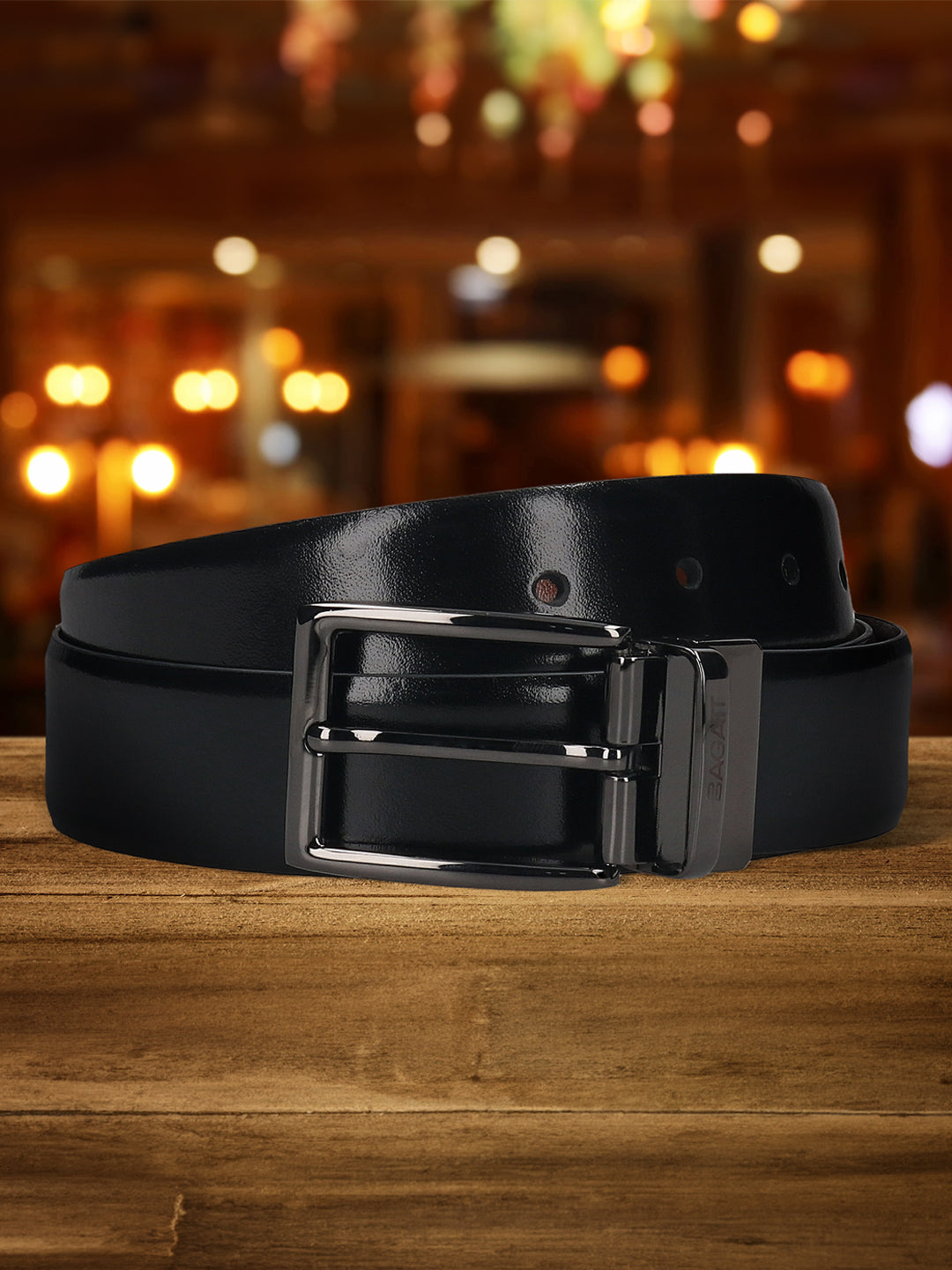 BAGATT Black  Italian Leather Reversible Belt
