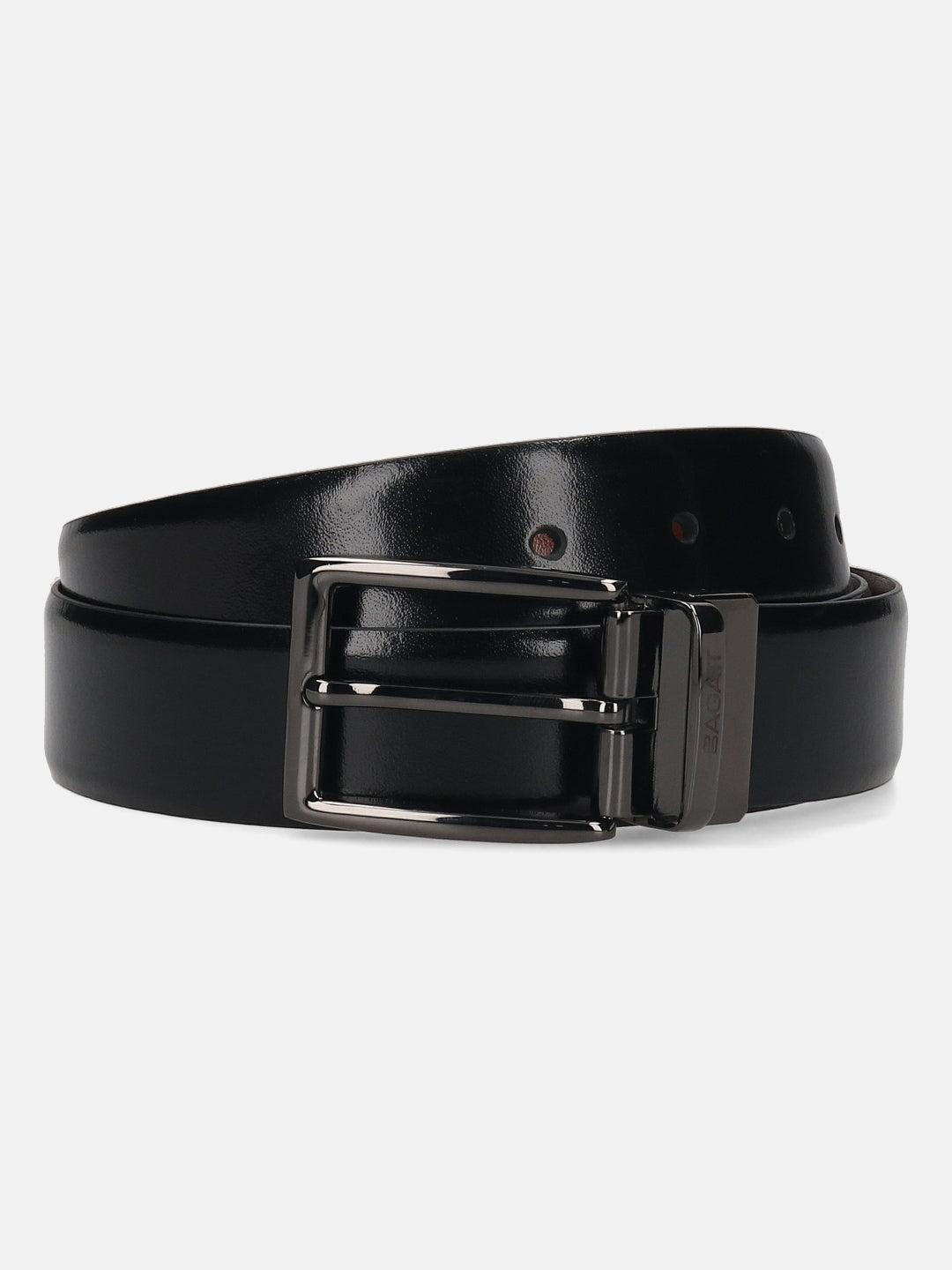 BAGATT Black  Italian Leather Reversible Belt