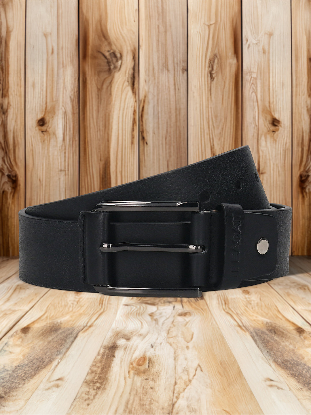 BAGATT Black Full Grain Italian Leather Non-Reversible Belt