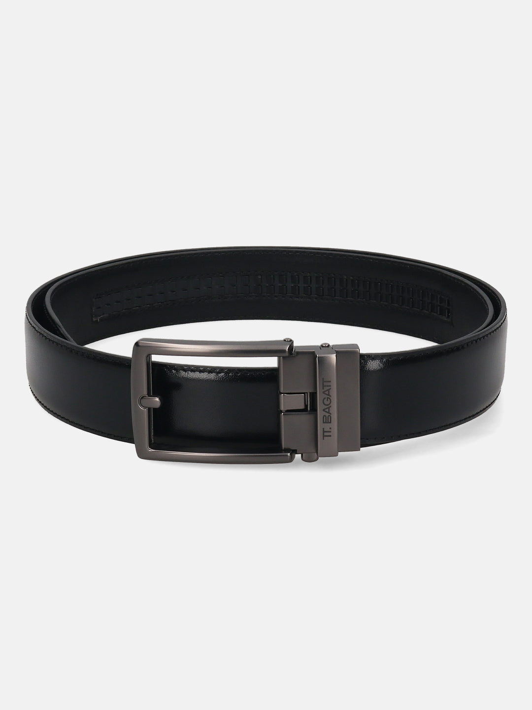 BAGATT Black Full Grain Italian Leather Non-Reversible Belt