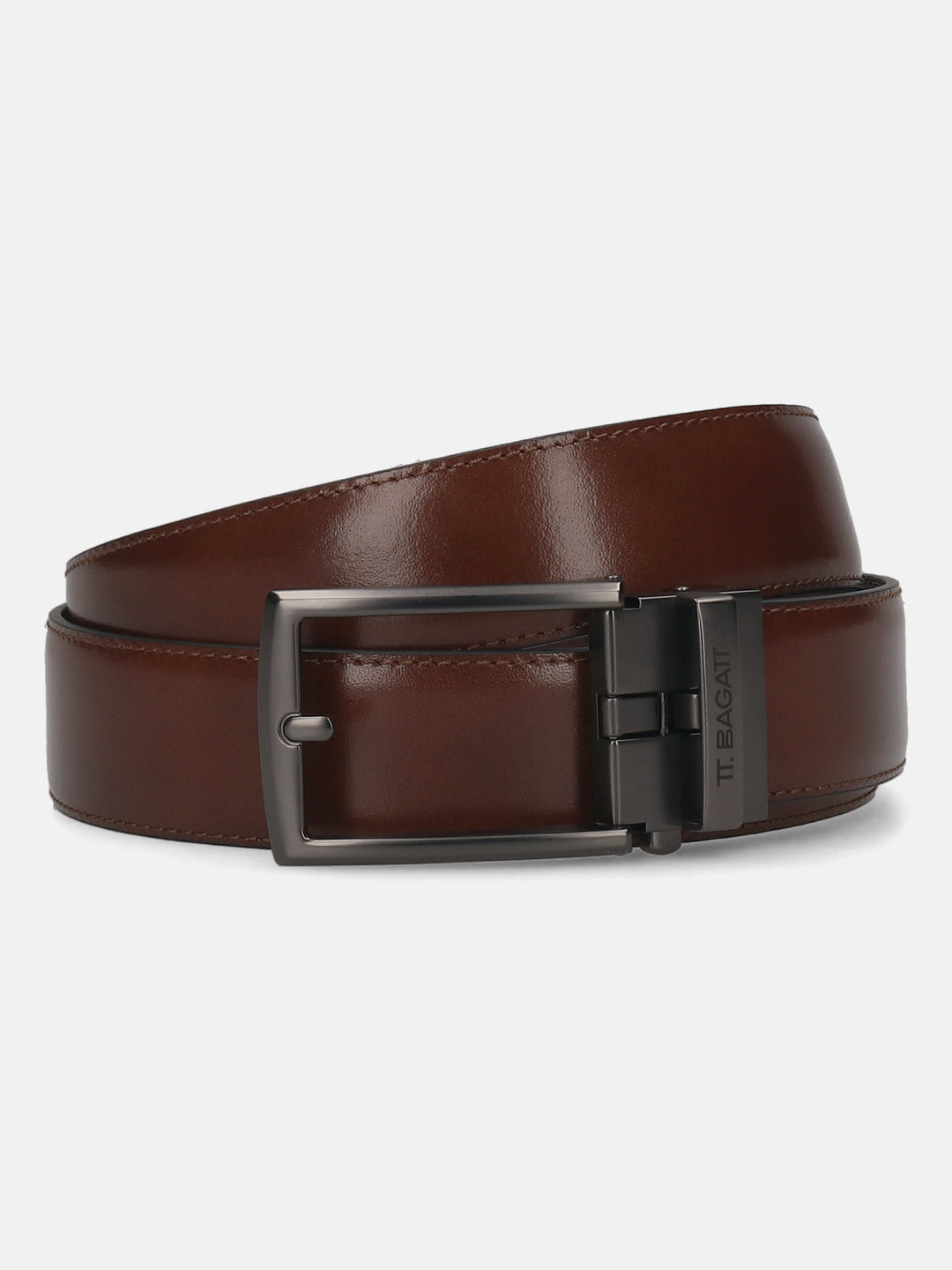 BAGATT Light Brown Full Grain Italian Leather Non-Reversible Belt