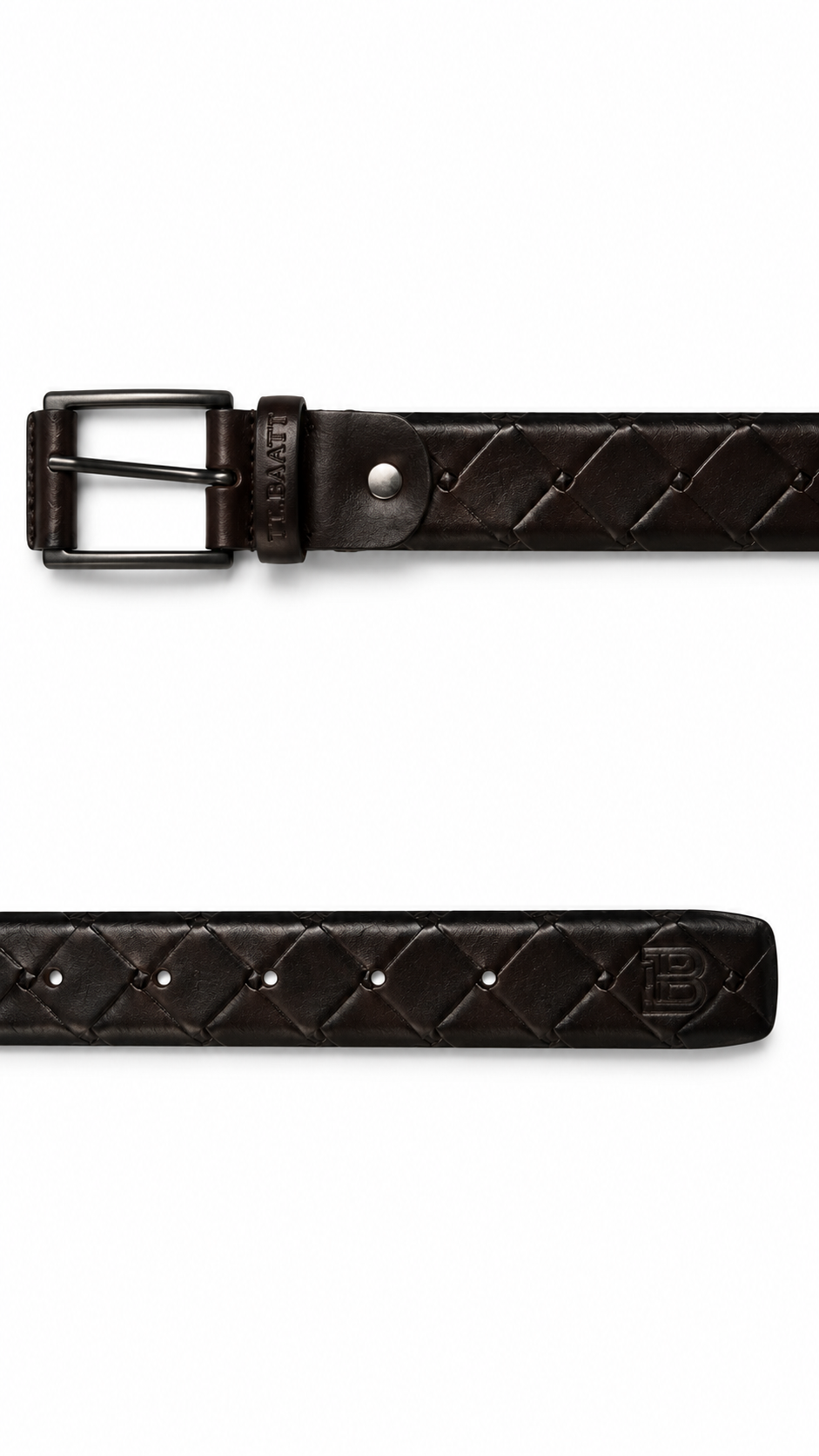 TT.BAGATT Dark Brown Italian Leather Non-Reversible Belt