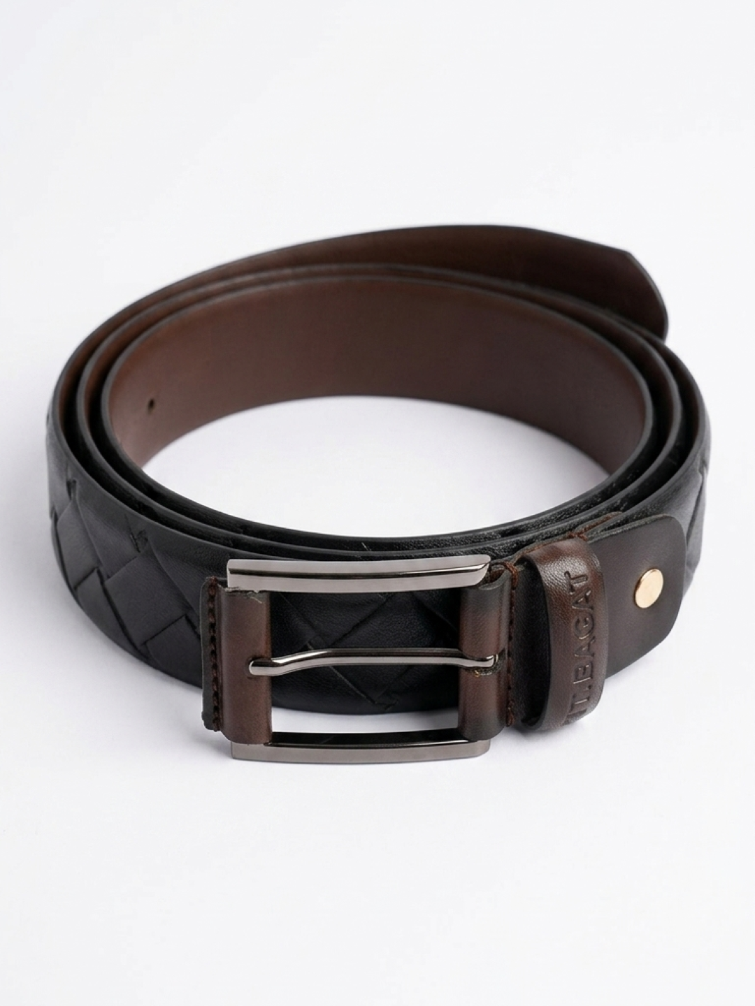 TT.BAGATT Dark Brown Italian Leather Non-Reversible Belt