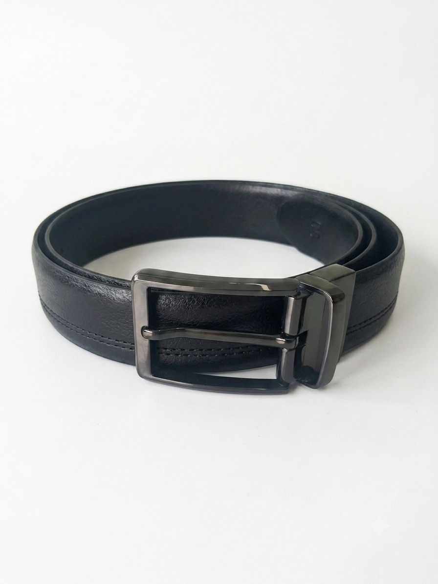 TT.BAGATT Black/Black Italian Leather Reversible Belt
