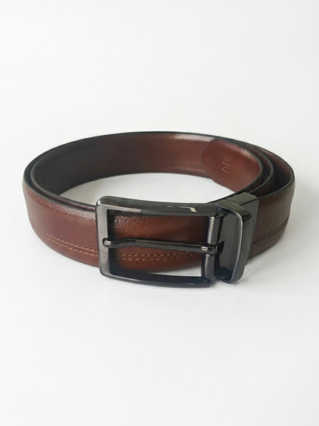 TT.BAGATT Tan/Tan Italian Leather Reversible Belt