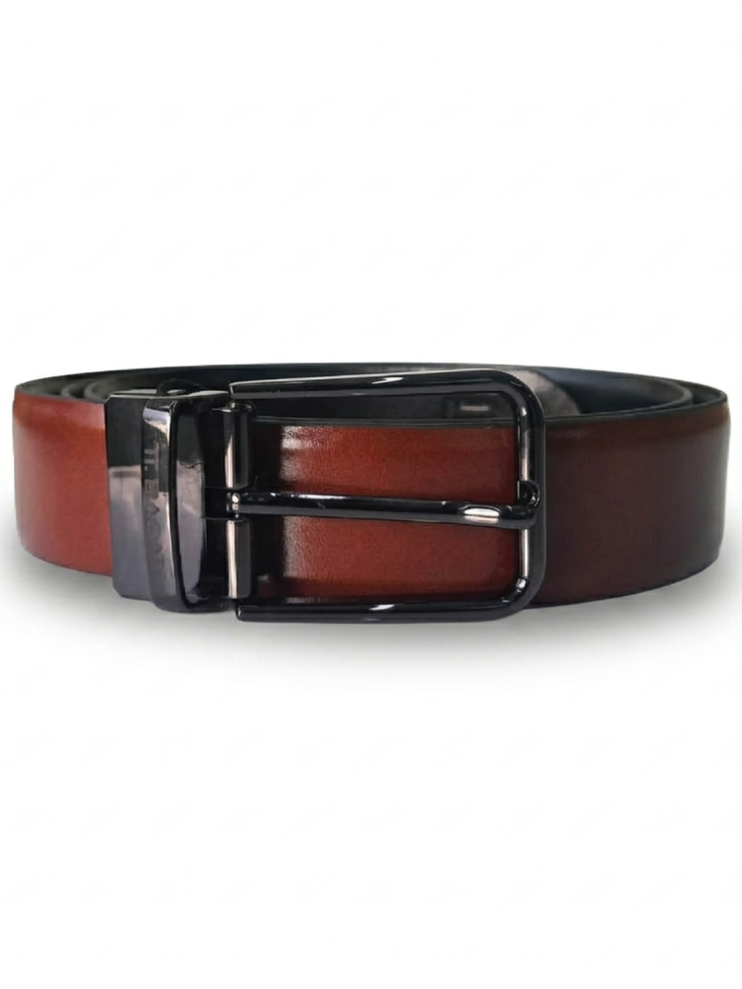 TT.BAGATT Black/Light Brown Italian Leather Reversible Belt